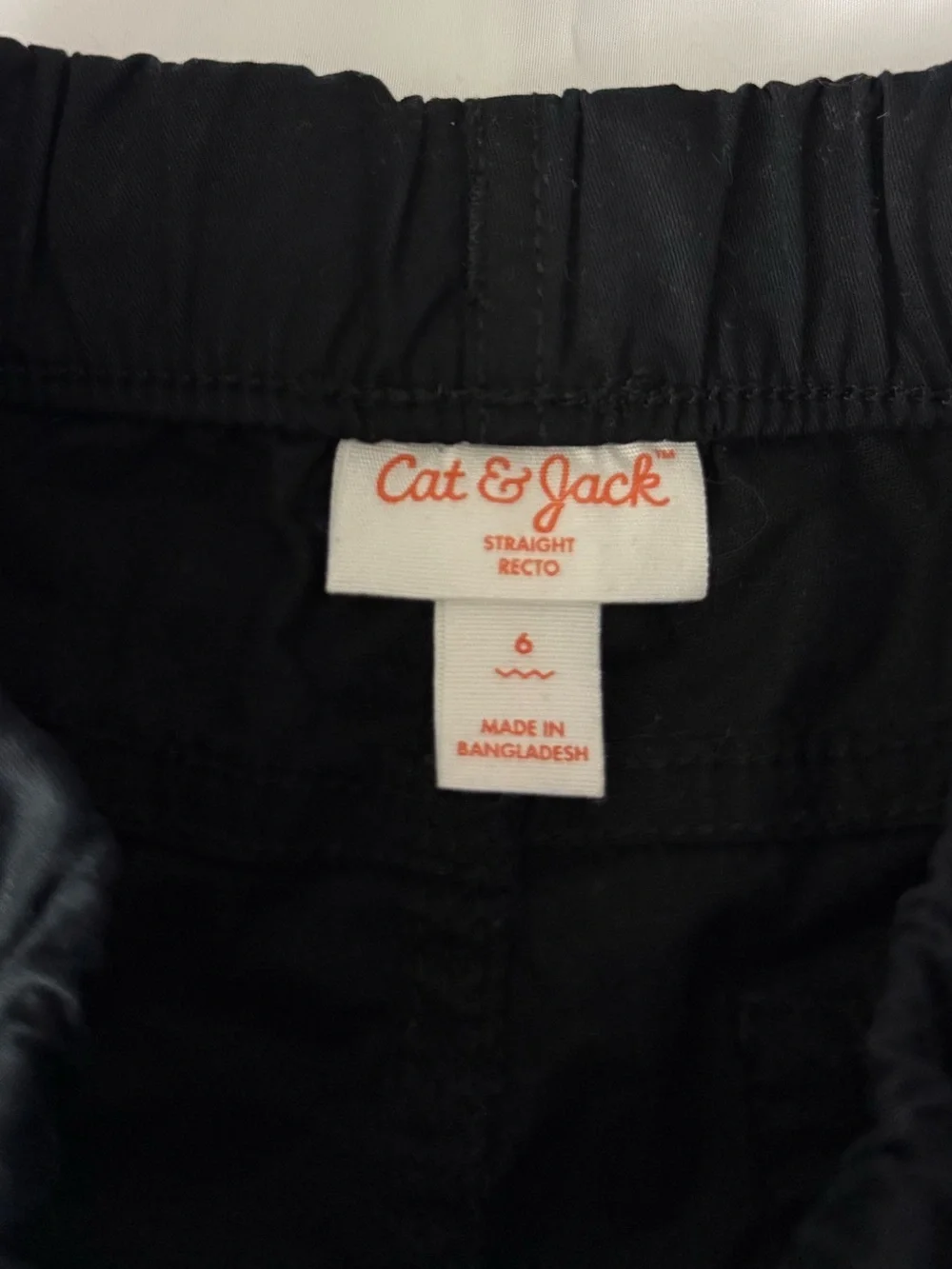 Cat & Jack Black Straight Leg Adjustable Waist Pants